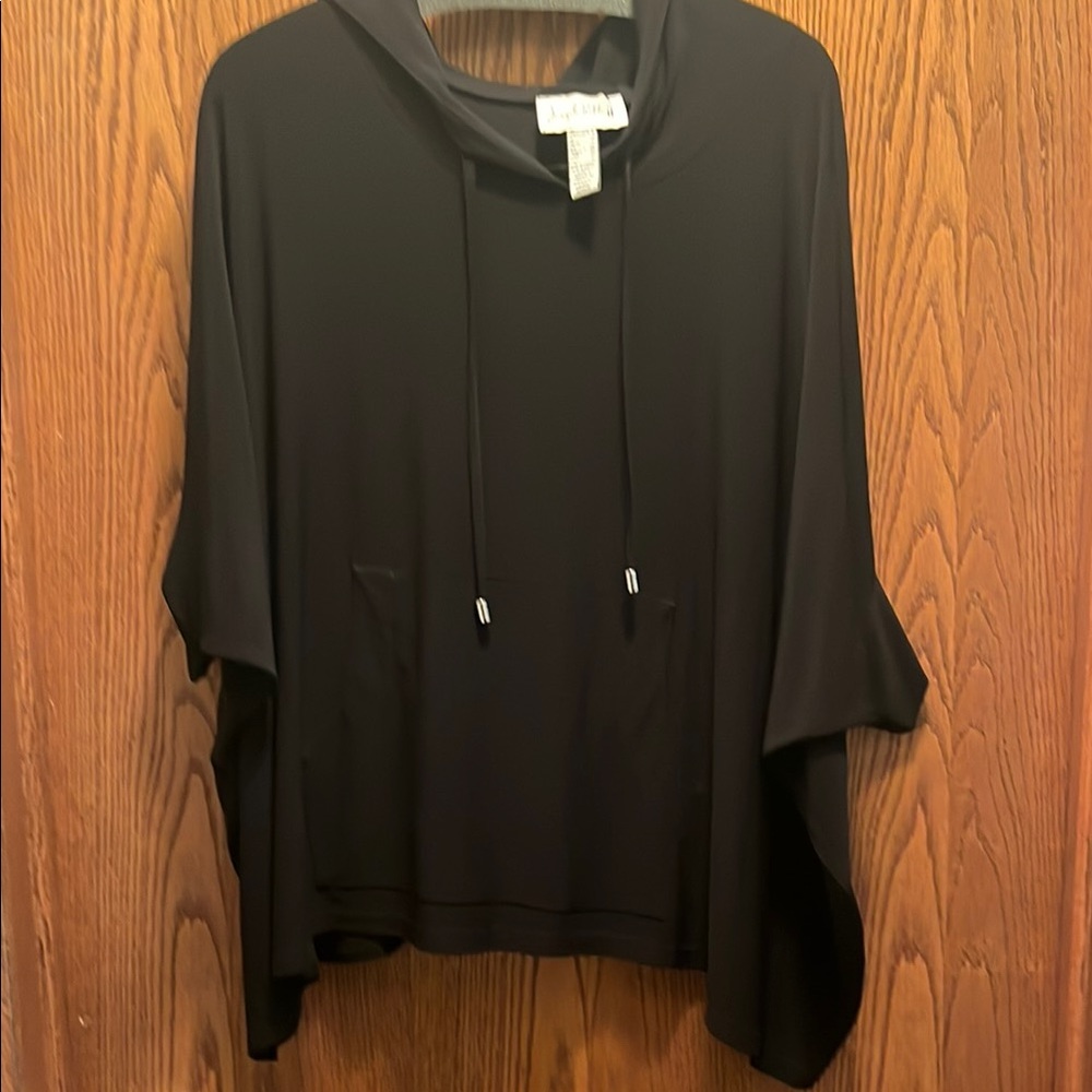 Joseph Ribkoff Black Hooded Poncho
